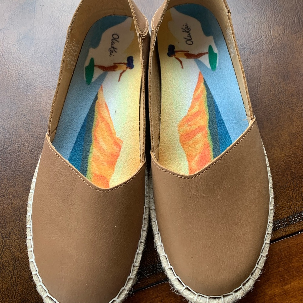 OluKai leather espadrilles. Never worn!